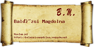 Balázsi Magdolna névjegykártya